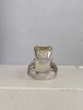 Load image into Gallery viewer, Vintage Lemon lime citrine cocktail ring white gold 9ct