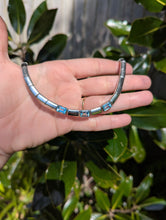 Load image into Gallery viewer, Vintage articulated sterling silver & topaz omega chain