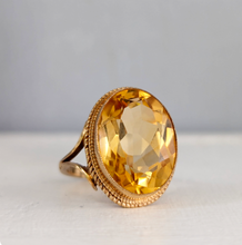 Load image into Gallery viewer, Sunshine citrine with barley twist Birmingham 1973 9ct yellow gold