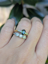 Load image into Gallery viewer, Vintage Sapphire and Diamond ring c1970 in 18ct Yellow and White Gold.