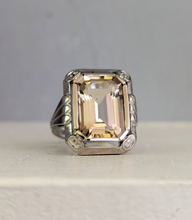 Load image into Gallery viewer, 'Helen of Troy' golden topaz in heavy white gold 14ct setting.