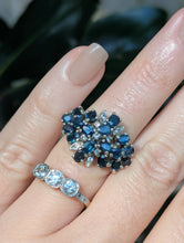 Load image into Gallery viewer, East West vintage Australian sapphire ring c1970s silver