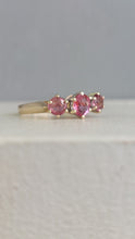 Load image into Gallery viewer, Pink Tourmaline Trilogy 9ct gold