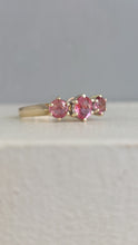 Load image into Gallery viewer, Pink Tourmaline Trilogy 9ct gold