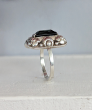 Load image into Gallery viewer, 'Monets Gardens' French made green spinel silver ring c1930s