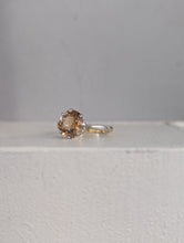 Load image into Gallery viewer, Earthy orange zircon in Art Deco 18ct gold setting