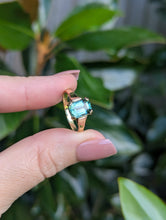 Load image into Gallery viewer, Bi-colour tourmaline in vintage 9ct yellow gold.