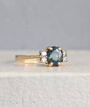 Load image into Gallery viewer, Vintage c1980 Parti Sapphire and Diamond Ring in 18ct yellow gold
