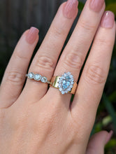 Load image into Gallery viewer, The Marquis de Aquamarine with spinel halo 9ct gold