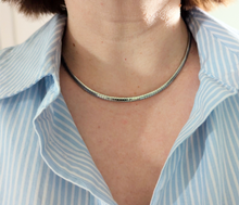 Load image into Gallery viewer, Baroque pearl on vintage Italian omega in sterling silver 925