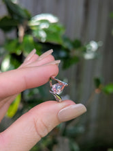 Load image into Gallery viewer, Pink cherry blossom tourmaline in 9ct white gold bypass ring