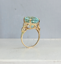 Load image into Gallery viewer, I 💙 the ocean aquamarine cocktail ring in 9ct yellow gold