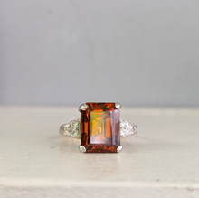 Load image into Gallery viewer, Art Deco c1930 zircon and diamond in 18ct yellow and white gold ring