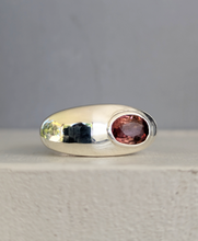 Load image into Gallery viewer, Italian modernist sterling silver tourmaline ring c1980s