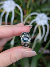 Load image into Gallery viewer, Parti sapphire signet with diamonds in 10ct white gold