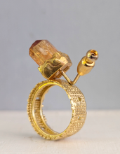 Load image into Gallery viewer, Authentic Andrew Grima 'Rock Revival' c1970 Citrine Crystal and 18ct Yellow Gold Stick Pin.