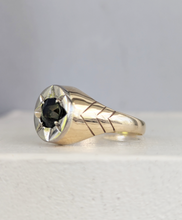 Load image into Gallery viewer, The Wattle Star ⭐ 9ct yellow white gold Parti sapphire star signet