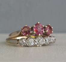 Load image into Gallery viewer, Pink Tourmaline Trilogy 9ct gold