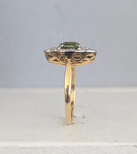 Load image into Gallery viewer, Luminous Parti sapphire & diamond navette 18ct