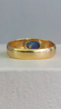 Load image into Gallery viewer, Solid deep blue opal in 18ct yellow gold