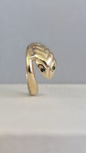 Load image into Gallery viewer, English Emerald eyed snake ring vintage 9ct