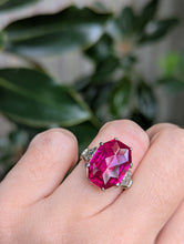 Load image into Gallery viewer, Vibrant 1930s ruby and diamond ring 18ct white gold