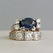 Load image into Gallery viewer, Striking vintage sapphire and diamond ring 18ct