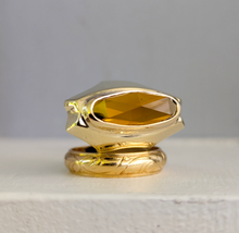 Load image into Gallery viewer, Mid century German yellow tourmaline in 8ct yellow gold