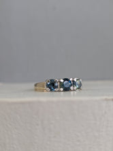 Load image into Gallery viewer, Bright blue parti trilogy in 9ct yellow and white gold