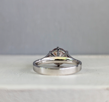 Load image into Gallery viewer, Primrose pink natural zircon in vintage high set 9ct white gold