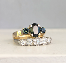Load image into Gallery viewer, Parti sapphire harlequin trilogy in 9ct yellow gold