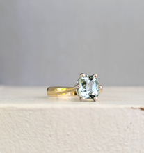 Load image into Gallery viewer, Ethereal natural tourmaline in vintage 9ct yellow and white gold ring