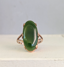 Load image into Gallery viewer, Victorian Nephrite Jade in 9ct Rose gold.