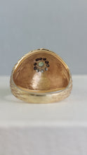 Load image into Gallery viewer, Textured bombe style parti sapphire ring 9ct gold