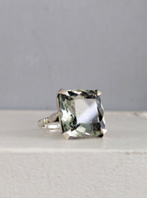 Load image into Gallery viewer, Refreshing prasiolite in vintage sterling silver cocktail ring