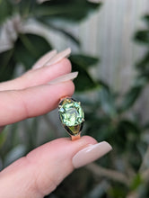 Load image into Gallery viewer, Luminous natural green tourmaline in 18ct yellow and white gold