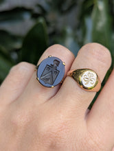 Load image into Gallery viewer, Smokey Quartz Armorial Intaglio Ring 9ct
