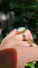 Load image into Gallery viewer, Solid Dragon skin crystal Australian opal ring 9ct vintage
