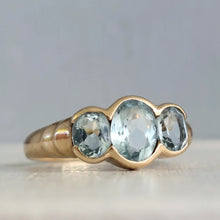 Load image into Gallery viewer, Serene Aquamarine pools in 9ct yellow gold
