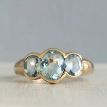 Load image into Gallery viewer, Serene Aquamarine pools in 9ct yellow gold