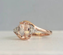 Load image into Gallery viewer, Marvellous Morganite diamonds in 9ct rose gold