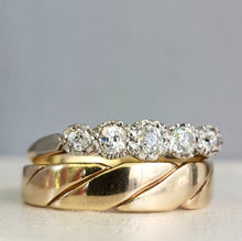 Load image into Gallery viewer, Victorian Old cut diamond half hoop ring 18ct