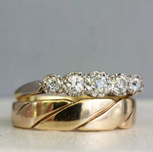 Load image into Gallery viewer, Victorian Old cut diamond half hoop ring 18ct