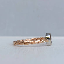 Load image into Gallery viewer, Vintage Ruby twist ring 9ct yellow and white gold