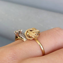 Load image into Gallery viewer, Vintage 18ct yellow gold knot ring or lovers knot