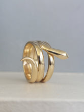 Load image into Gallery viewer, Sssseriously stunning statement serpent ring 14ct yellow gold
