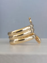 Load image into Gallery viewer, Sssseriously stunning statement serpent ring 14ct yellow gold
