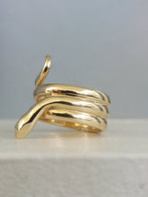 Load image into Gallery viewer, Sssseriously stunning statement serpent ring 14ct yellow gold
