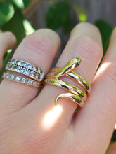 Load image into Gallery viewer, Sssseriously stunning statement serpent ring 14ct yellow gold
