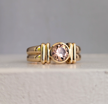 Load image into Gallery viewer, Warm radiant Harts Ranges zirocon in vintage 9ct yellow gold.
